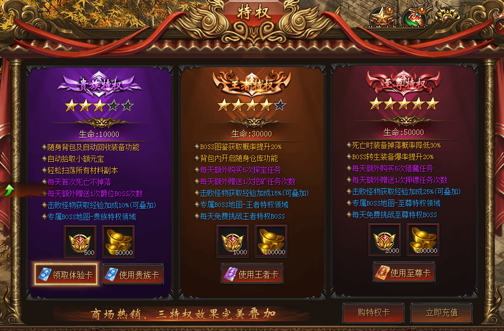 戰龍歸來特權攻略解析